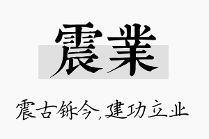 震业名字的寓意及含义