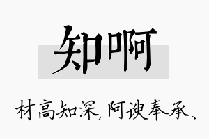 知啊名字的寓意及含义