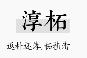 淳柘名字的寓意及含义