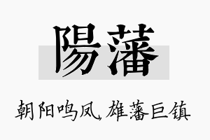 阳藩名字的寓意及含义