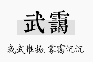 武霭名字的寓意及含义