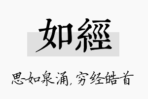 如经名字的寓意及含义