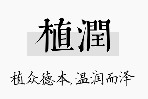 植润名字的寓意及含义