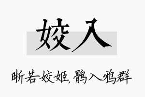 姣入名字的寓意及含义