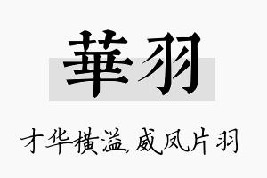 华羽名字的寓意及含义