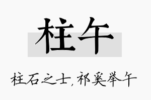 柱午名字的寓意及含义