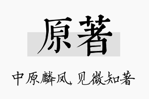 原著名字的寓意及含义