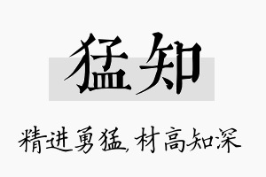 猛知名字的寓意及含义