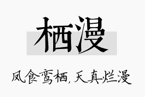 栖漫名字的寓意及含义