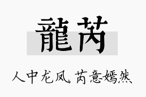 龙芮名字的寓意及含义