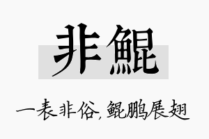 非鲲名字的寓意及含义