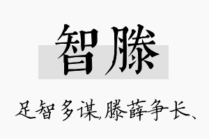 智滕名字的寓意及含义