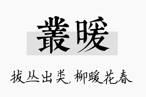 丛暖名字的寓意及含义