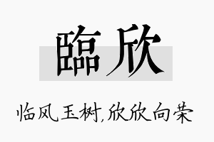 临欣名字的寓意及含义