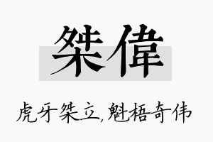 桀伟名字的寓意及含义