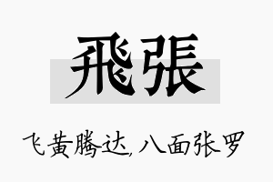 飞张名字的寓意及含义