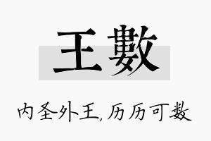 王数名字的寓意及含义