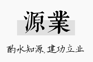 源业名字的寓意及含义