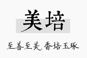 美培名字的寓意及含义