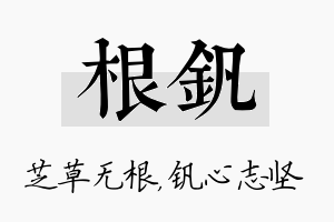 根钒名字的寓意及含义