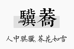 骥荞名字的寓意及含义