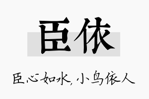 臣依名字的寓意及含义