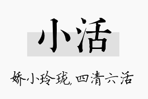 小活名字的寓意及含义