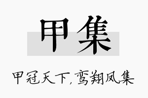 甲集名字的寓意及含义