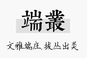 端丛名字的寓意及含义