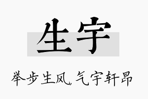 生宇名字的寓意及含义