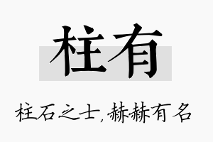 柱有名字的寓意及含义