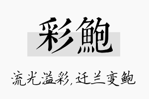 彩鲍名字的寓意及含义