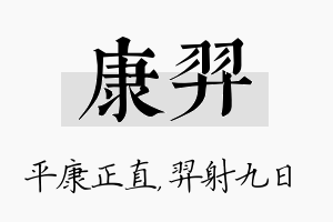 康羿名字的寓意及含义