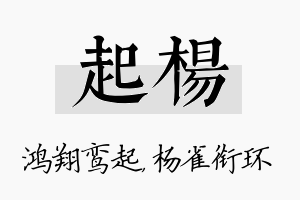 起杨名字的寓意及含义