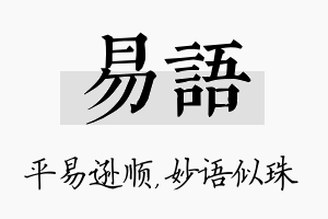 易语名字的寓意及含义