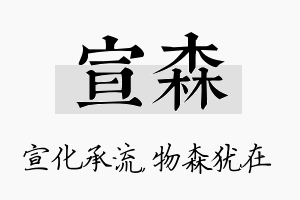 宣森名字的寓意及含义