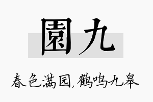 园九名字的寓意及含义