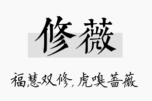 修薇名字的寓意及含义