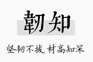 韧知名字的寓意及含义