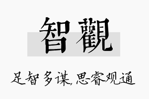 智观名字的寓意及含义