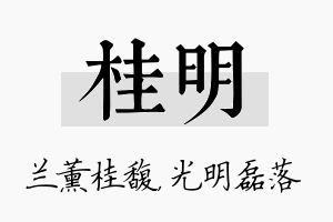 桂明名字的寓意及含义