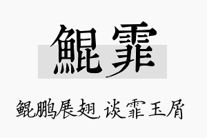 鲲霏名字的寓意及含义