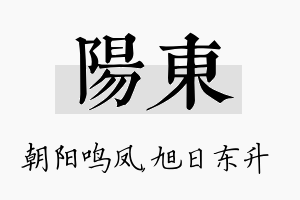 阳东名字的寓意及含义