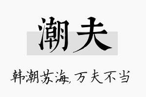 潮夫名字的寓意及含义