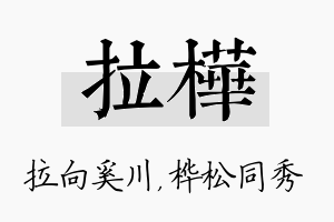 拉桦名字的寓意及含义