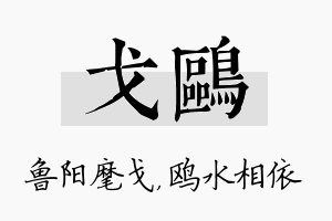 戈鸥名字的寓意及含义