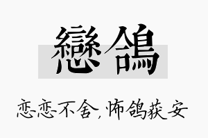 恋鸽名字的寓意及含义