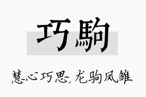 巧驹名字的寓意及含义