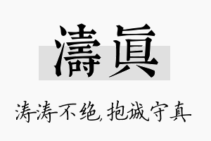 涛真名字的寓意及含义