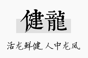 健龙名字的寓意及含义